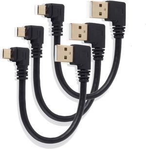 Right Angle Micro USB Cable Short USB to Micro USB Charging Cable 90 Degree USB Micro Charger Cord with Gold Plated Connectors for  Galaxy S7 Edge S6 S5 Kindle Fire TV Stick More (3-Pack)