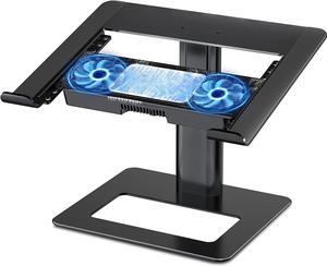 Laptop Fast Cooling Stand, Semi-Conductor Cooler Pad, External Quiet Fans, Heavy Metal Base, Adjustable Laptop Holder for 10 to 17.3 Inches Gaming Office Notebook PC Computer, Black