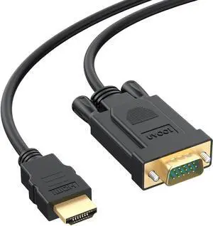 HDMI to VGA Cable 3FT Uni-Directional Computer HDMI to VGA Monitor 3-Feet Video Cord (Male to Male) Compatible for Raspberry Pi Roku Computer Desktop Laptop PC Monitor Projector HDTV and More