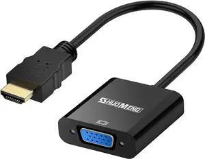 HDMI to VGA Adapter Gold-Plated HDMI to VGA Adapter Male to Female for Computer Desktop Laptop PC Monitor Projector HDTV Chromebook Raspberry Pi Roku Xbox and More - Black