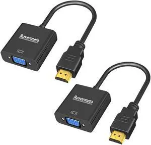 HDMI to VGA Adapter Gold-Plated HDMI Male to VGA Female Adapter for Computer Desktop Laptop PC Monitor Projector HDTV Chromebook Raspberry Pi Roku Xbox and More (2)
