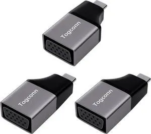 USB C to VGA Adapter 1080P@60Hz 3 Pack Portable Type C Male to VGA Female Adapter Converter Compatible with MacBook Pro/Air ipad  XPS Surface Book Pixelbook and More