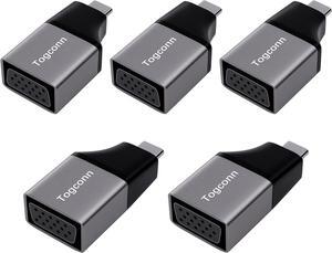 USB C to VGA Adapter 1080P@60Hz 5 Pack Portable Type C Male to VGA Female Adapter Converter Compatible with MacBook Pro/Air ipad  XPS Surface Book Pixelbook and More
