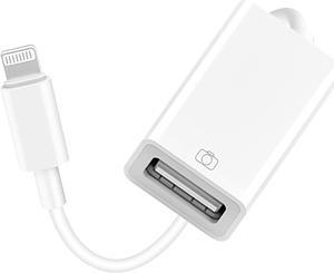 Lightning to USB Camera Adapter  MFi Certified Lightning Female USB 3.0 OTG Cable Adapter Compatible with iPhone/iPad Supports Connect Camera Card Reader USB Flash Drive MIDI Keyboard Mouse