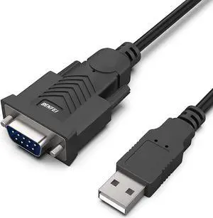 USB to Serial Adapter, B USB to RS-232 Male (9-pin) DB9 Serial Cable, Prolific Chipset, Windows 11/10/8.1/8/7, Mac OS X 10.6 and Above, 1.5M