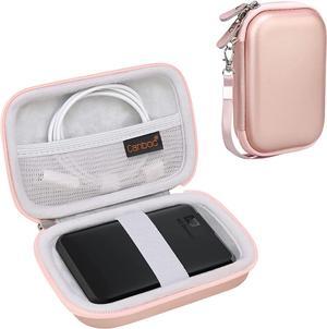 Hard Drive Carrying Case for Western Digital Elements WD My Passport Canvio Basics Seagate Backup Plus Slim 1TB 2TB 3TB 4TB External Hard Drive Case Mesh Bag fits USB Cable Rose Gold