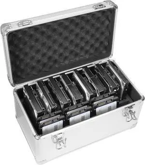 B86 14-Slot Storage Box for 2.5/3.5 Inch Internal Hard Disk Portable Design for Carrying and Transportation IP65 Water Resistant HDD Organizer and Protective Box