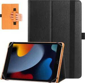 Universal Case for 9inch 10inch Touchscreen Tablet Stand Folio Protective Cover for 10.1 with Adjustable Fixing Silicon Band and Stand-Black