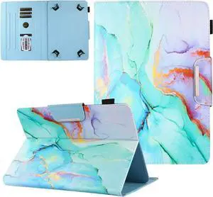 10 Inch Tablet Case Universal 10 10.1 Inch Android Tablet Cover Multi-Angle Viewing Stand Case for 9.5-10.5 Inch Tablet Green Marble