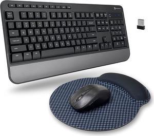 X9 Wireless Keyboard and Mouse Combo - 3 in 1 Workflow Trio - 114 Key Cordless Keyboard and Mouse Combo with Mouse Pad - 2.4G USB Wireless Mouse Keyboard Combo for Laptop, Computer, PC & Chrome