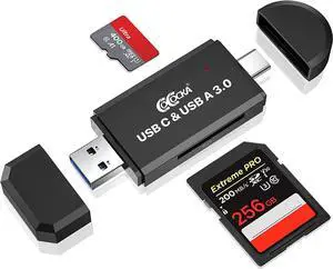 USB 3.0 SD and USB C Flash Memory Card Reader Camera SD Card Adapter Converter for SDXC SDHC SD MMC TF RS- MMC Micro SDCard and UHS-I Cards Windows Smartphone Computer Laptop