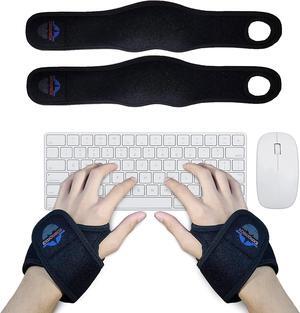 -Wearable Wrist Rest Pads 2 Pc. Set Ergonomic Mouse and Keyboard Support Cushions to Reduce Joint Stress Tension Adjustable Fit with Padded Comfort.