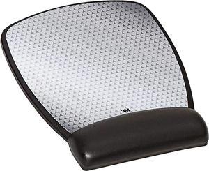 3M Precise Mouse Pad With Gel Wrist Rest, Soothing Gel Comfort With Durable, Easy To Clean Leatherette Cover, Optical Mouse Performance, 8.6" X 6.8", Black (MW309LE)