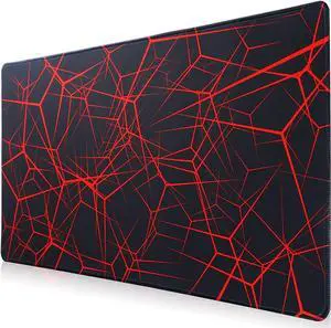 Gaming Mouse Pad Large Mouse Pad Size 27.5x11.8 Thickness 0.12 inches Premium-Textured Non-Slip & Waterproof Computer Mousepad with Stitched Edges for Gaming Office & Home-70x30 Rednet