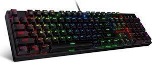 K582 SURARA RGB LED Backlit Mechanical Gaming Keyboard with 104 Keys-Linear and Quiet-Red Switches