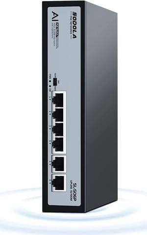 4 Port PoE+ Switch | 4 PoE+ Ports &2 Fast Ethernet uplink,65W 802.3af/at, Extend Function, Fanless Metal,Plug & Play Unmanaged Network Switch
