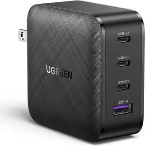 UGREEN 65W USB C Charger 4 Ports USB C Power Adapter GaN PD Fast Wall Charger Compatible with MacBook Pro/Air M2, Dell XPS 13, iPad Pro/Air, iPhone 15 Pro Max/14, Galaxy S23, Steam Deck, and More