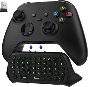 MoKo Green Backlight Keyboard for Xbox One Controller Xbox Series XS Wireless Gaming Chatpad Keypad with USB Receiver35mm Audio Jack Xbox Accessories for Xbox OneOne SElite2 Controller Black