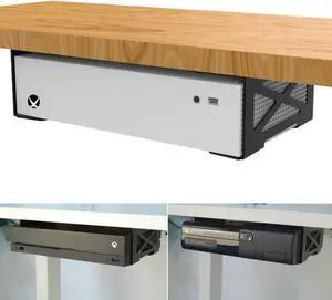 Monzlteck Universal Under Desk Metal Storage Mount for Xbox Series S/X, PS4 Slim/Pro, Compatible with CPU, UPS, Small Form Factor Desktop Tower, Mini PCs, 3.2IN Height Limit Includes Paper Template Monzlteck Universal Under Desk Metal Storage Mount for Xbox Series S/X, PS4 Slim/Pro, Compatible with CPU, UPS, Small Form Factor Desktop Tower, Mini PCs, 3.2IN Height Limit Includes Paper Template