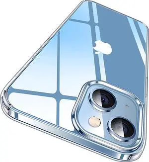 for iPhone 14 Case/iPhone 13 Case Crystal Clear [Not Yellowing] [Military Grade Drop Protection] Shockproof Protective Phone Case for Women Men 6.1 inch Clear