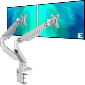 Dual Arm Monitor Stand - Height Adjustable Desk Monitor Mount Fits for 2 Computer Screens 17 to 32 inches - Each Arm Holds up to 17.6 lbs