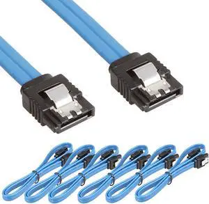 6Pack Straight SATA III Cable 6.0 Gbps L=24 Inches 6 Gbps Data (6Pack Blue)