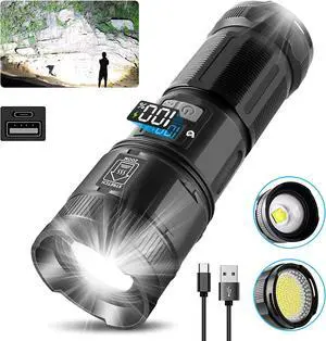 Father's Day 3000 Lumens Rechargeable Tactical Flashlight with COB Work Light, Super Bright High-Powered Handheld for Emergencies, Camping, Hiking - Perfect for Dad Father's Day 3000 Lumens Rechargeable Tactical Flashlight with COB Work Light, Super Bright High-Powered Handheld for Emergencies, Camping, Hiking - Perfect for Dad