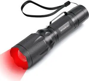 Upgraded Red Flashlight Bright White &High/Low Power Red Light Options with Memory Zoom Lens Portable Weatherproof LED Small Torch for Aviation Astronomy Night Vision