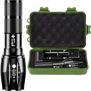 Rechargeable Tactical Flashlight LFX1000 (Rechargeable Battery and Charger Included) - High Lumens LED Super Bright Zoomable 5 Modes Water Resistant - Best Camping Emergency Flashlights