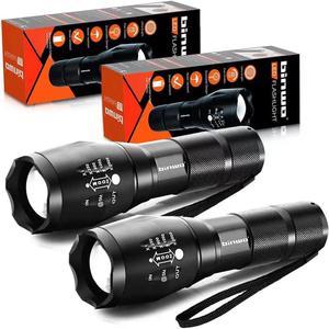 Flashlight 2pack 3000 Lumens Tactical Flashlights Small Flashlight Powerful Waterproof Flashlights Pocket Flashlight Zoomable LED Flashlight with 5 Modes Camping Accessories Hiking Gear
