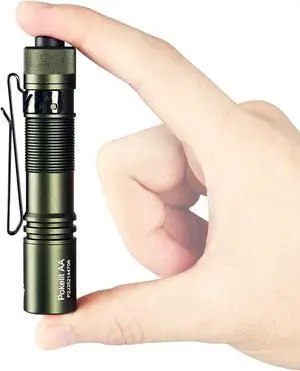 Pokelit AA Rechargeable Mini Flashlight with Clip 550 High Lumens Pocket EDC Flashlight Super Bright Small Flashlight 90+ High CRI Led Flashlight for Camping Hiking Everyday Use(Dark Green)