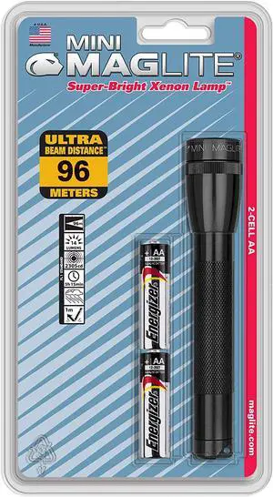 Maglite Mini Incandescent 2-Cell AA Flashlight, Black Maglite Mini Incandescent 2-Cell AA Flashlight, Black