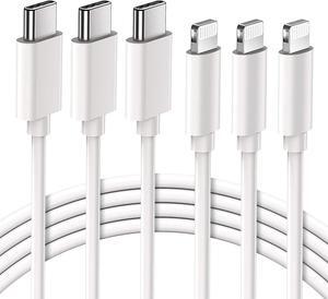 USBC to Lightning Cable for iPhone 3FT 3Pack iPhone Charging Cable USB-C Type-C Lightning Charger Cord MFi Certified for iPhone 14 13 12 Mini Pro Max 11 X XS XR 8 Plus iPad AirPods White