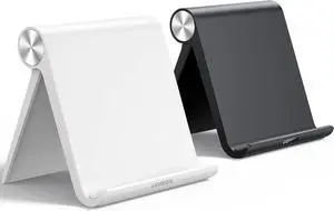 Tablet Stand Holder for Desk 2 Pack Stand Compatible for iPad 10.2 iPad Pro 11 Inch iPad 9.7 iPad Mini 6 5 4 3 Desktop Portable Phone Stand Adjustable Home Office Accessories Black and White