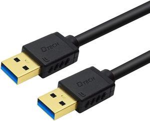 DTech 3 ft USB 3.0 Type A to A Cable Male to Male High Speed Data Cord in Black