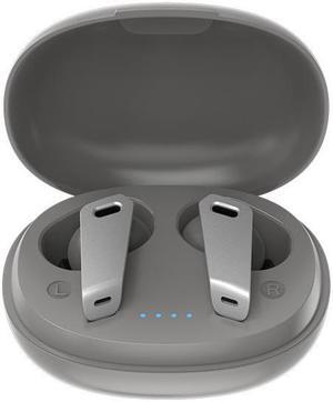 HEQING Wireless Earbuds Bluetooth 5.2 in Ear Buds Light-Weight Headphones,Deep Bass Sound with Charging Case, Clear Calls Earphones for Sports Workout Gray