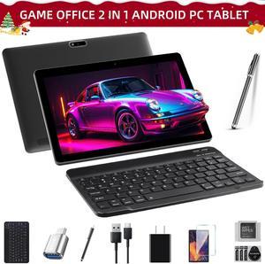 2 in 1 Tablet with Keyboard Case Mouse Stylus Pen Film, 10 inch Tablet  Android 11.0 Tablets PC Set, 4GB RAM+64GB ROM Tableta Computer 10.1 IPS  Screen
