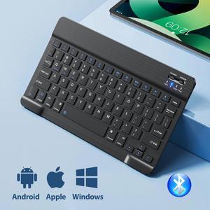 JIMTAB Ultra-Slim Bluetooth Keyboard 10 Inch Portable Mini Wireless Keyboard Rechargeable for Apple iPad iPhone Samsung Tablet Phone Smartphone iOS Android Windows