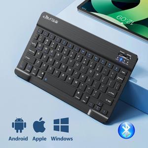 JIMTAB UltraSlim Bluetooth Keyboard 10 Inch Portable Mini Wireless Keyboard Rechargeable for Apple iPad iPhone Samsung Tablet Phone Smartphone iOS Android Windows