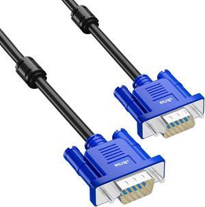 JIMTAB VGA to VGA Cable 10ft with Ferrites VGA Cord, VGA Monitor Cable, Computer Monitor Cable, VGA Male to Male 5 Feet