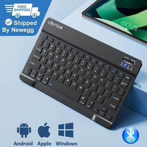 JIMTAB UltraSlim Bluetooth Keyboard 10 Inch Portable Mini Wireless Keyboard Rechargeable for Apple iPad iPhone Samsung Tablet Phone Smartphone iOS Android Windows