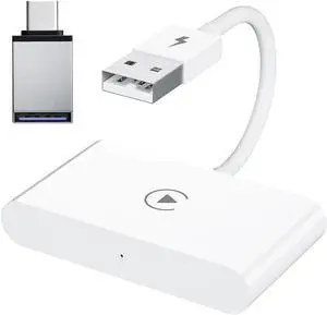 2024 Upgrade Wireless Carplay Adapter Usb Plug & Play Apple Carplay Wireless Adapter White