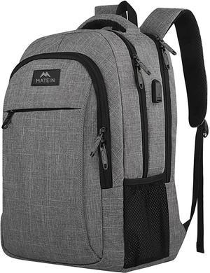 Matein Travel Laptop Backpack Business Anti Theft Slim Durable Laptops Backpack with USB Charging Port Water Resistant College School Computer Bag Gifts for Men  Women Fits 156 Inch Notebook Grey