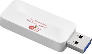 New AC1300 USB WiFi Adapter- 2.4G/5G Dual Band Wireless Network Adapter for PC Desktop, MU-MIMO WiFi Dongle, USB 3.0, Supports Windows 11, 10, 8.1, 8, 7, XPVistaWorks with Any Router