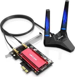 2024 New AX5400M WiFi 6E PCIe Network Card, Tri-Band AX210 Wireless Adapter with Bluetooth 5.3, MU-MIMO, WPA3, OFDMA, Low-Profile Bracket, Heat Sink, for Windows 11/10 PC