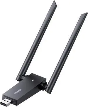 UGREEN USB WiFi Adapter, AC1300 5dBi High Gain Dual Antennas, 5G/2.4G Dual Band, 164ft Wide Range, USB 3.0 WiFi Adapter for Desktop PC Laptop, Support Windows 11/10/8.1/8/7