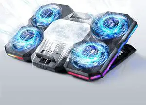 Navazip Upgraded Laptop Cooling Pad with Thermoelectric Cooler and 4 Fans Powerful Laptop Cooler Independent Control Multi-Gear Adjustment RGB 14 - 18 Inchs Laptop Stand Black Navazip Upgraded Laptop Cooling Pad with Thermoelectric Cooler and 4 Fans Powerful Laptop Cooler Independent Control Multi-Gear Adjustment RGB 14 - 18 Inchs Laptop Stand Black