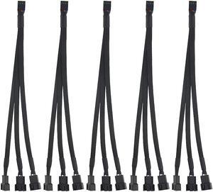 WMYCONGCONG 5 PCS Fan Splitter Cable 4 Pin Y Splitter 1 to 3 Converter PC Fan Power Extension Cable for PWM Fan Case Computer ATX Case