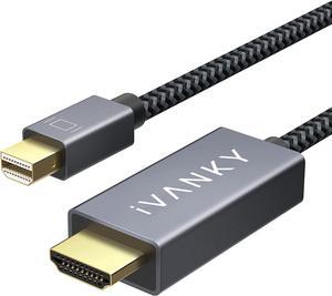 Mini DisplayPort to HDMI Cable iVANKY Mini DP (Thunderbolt) to HDMI Cable 6.6ft Nylon Braided Aluminum Shell Optimal Chip Solution for MacBook Air/Pro Surface Pro/Dock Monitor Projector and More-1080P
