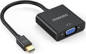 Mini DisplayPort to VGA Adapter Mini Display Port DP to VGA Cable Converter Male to Female Thunderbolt and Thunderbolt 2 Port Compatible with Monitor